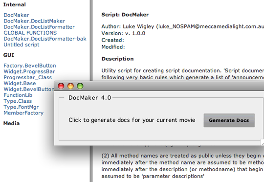 screengrab of the utility movie and the output